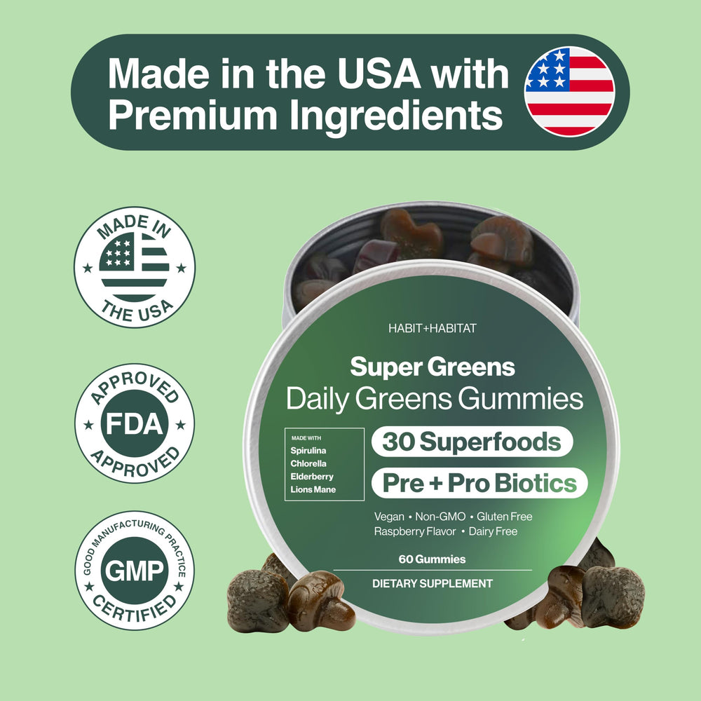A teen receiving Habit + Habitat Daily Greens Plus Gummies, family-friendly nutrition.