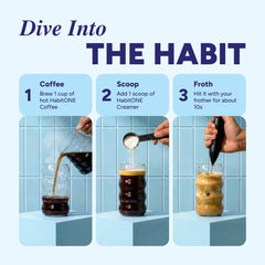 Brewed cup of Habit One mushroom coffee with rich aroma and balanced flavor