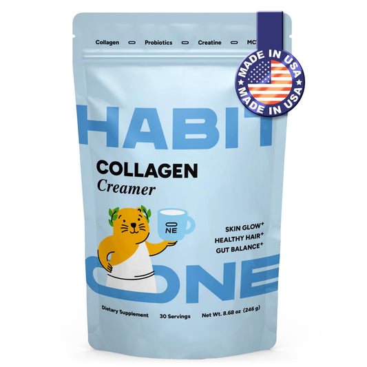 Habit One Mushroom Coffee front label highlights 10-in-1 blend for daily focus