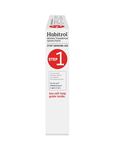 Habitrol 21mg Step 1 packaging shows a 14-count box for two weeks.