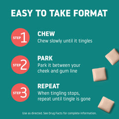 Habitrol gum demonstrates chew-and-park usage for craving management.