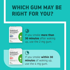 Habitrol 4 mg mint gum pack open, ready to use for craving relief.
