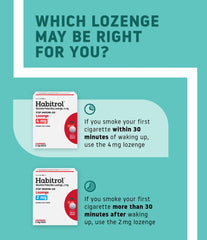Habitrol cherry lozenge dissolving in the mouth for quick relief.