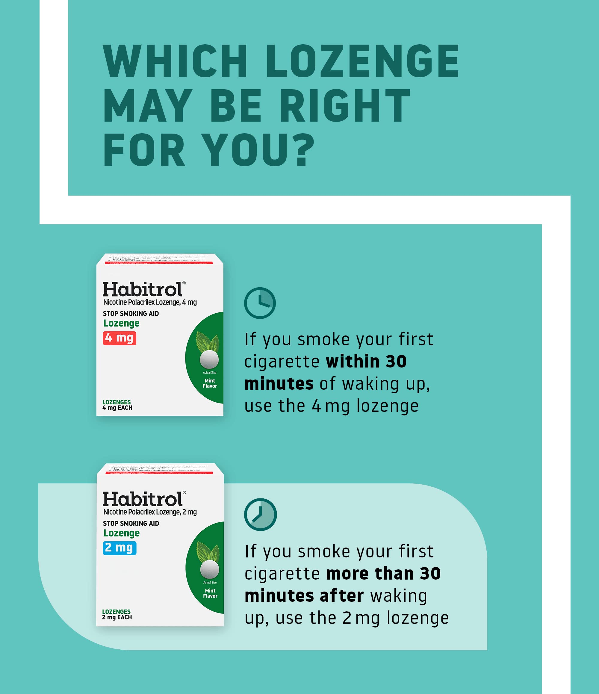 Habitrol mint lozenges dissolving action illustrates fast relief for cravings.