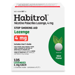 Habitrol nicotine lozenge packaging with mint flavor for discreet use.