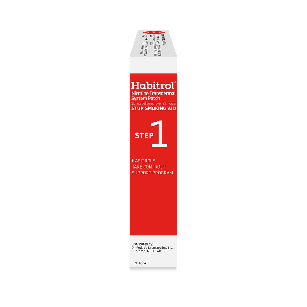 Habitrol packaging front view highlighting patch count and branding.