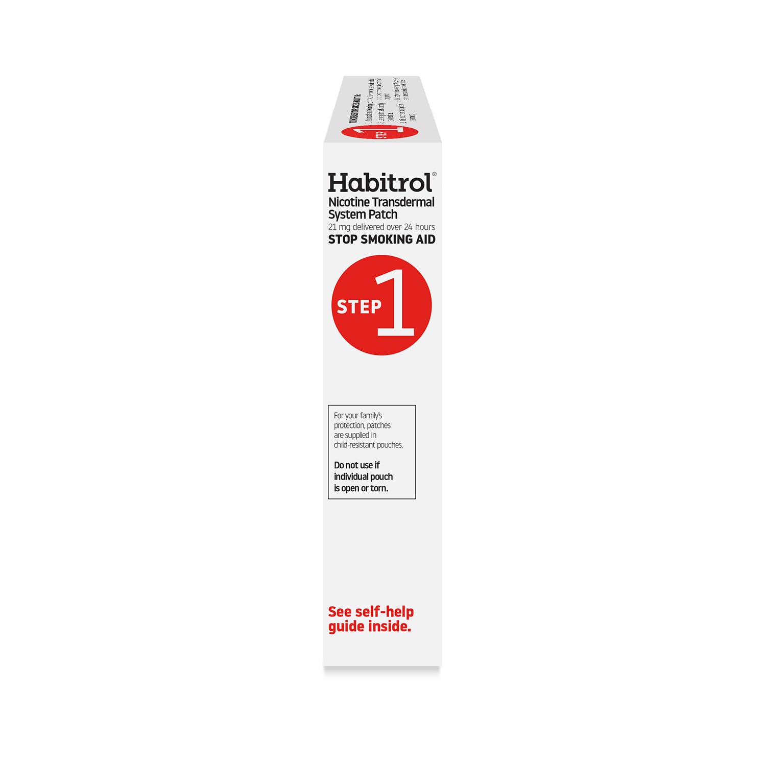 Habitrol step-down program visual explaining gradual nicotine reduction.