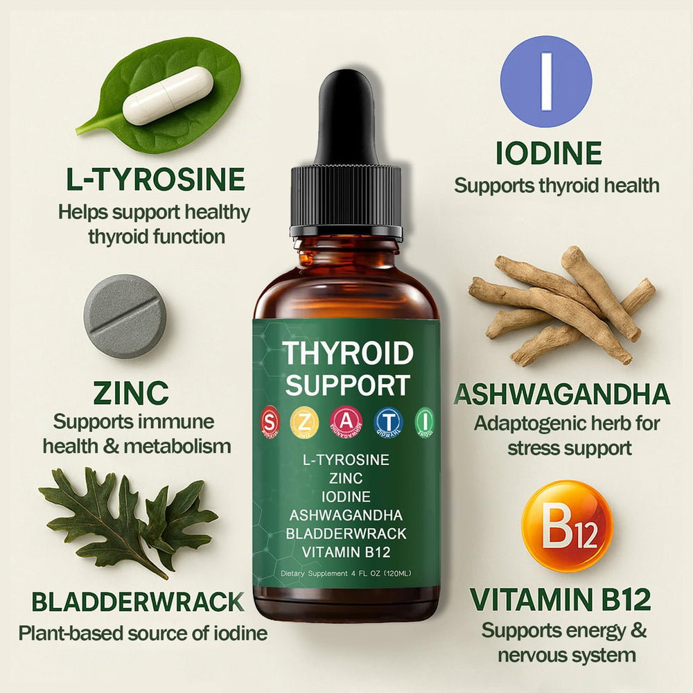 HABOHUSE Kindled Thyroid Drops liquid formula in bottle for easy daily use.