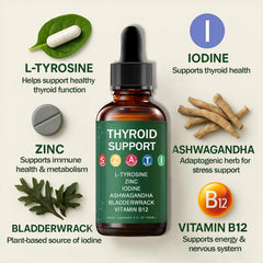 HABOHUSE Kindled Thyroid Drops liquid formula in bottle for easy daily use.