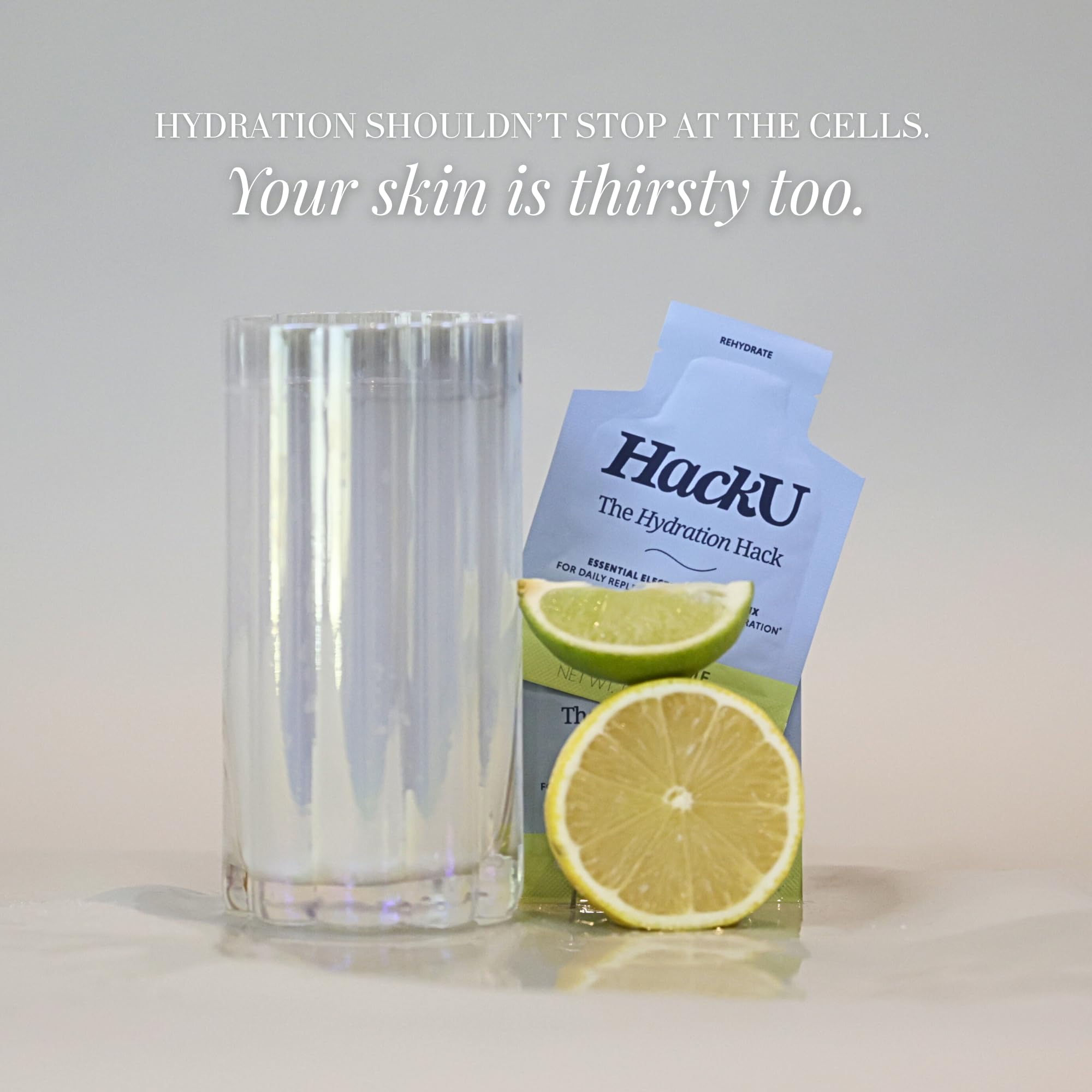 HackU bottle filled with hydrating lemon-lime beverage.