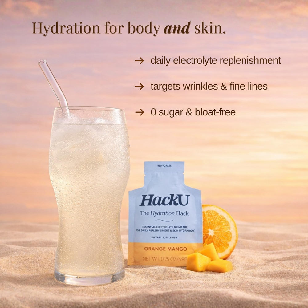 HackU Hydration Hack powder dissolving in water for a smooth, refreshing drink