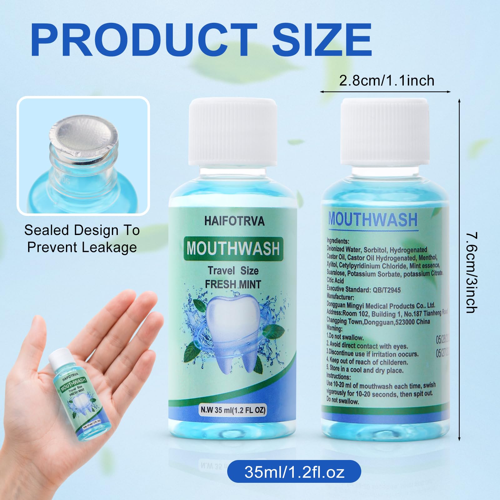 HAIFOTRVA travel-friendly bottle ready for purse or briefcase