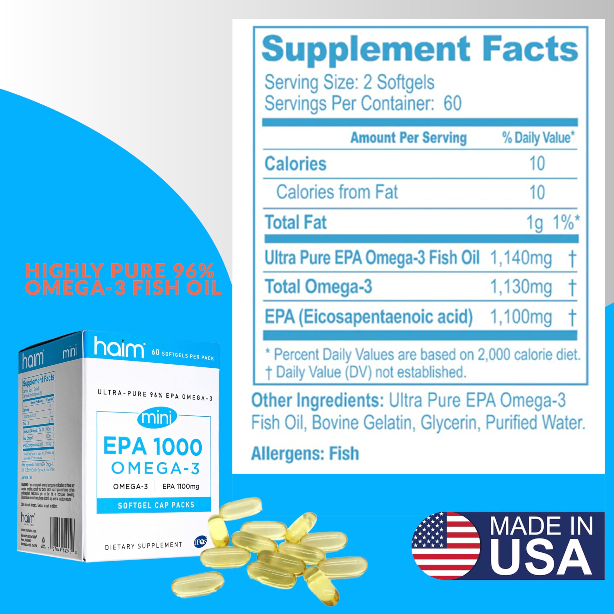 HAIM EPA1000 MINI US-made seal emphasizes quality and purity.