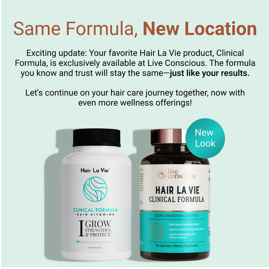 Hair La Vie Clinical Formula capsules arrangement highlighting biotin and collagen