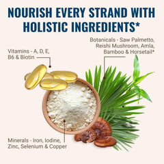 Hair La Vie ingredients panel with minerals and herbs