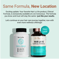 Hair La Vie Live Conscious Clinical Formula 2-pack box displayed on a shelf