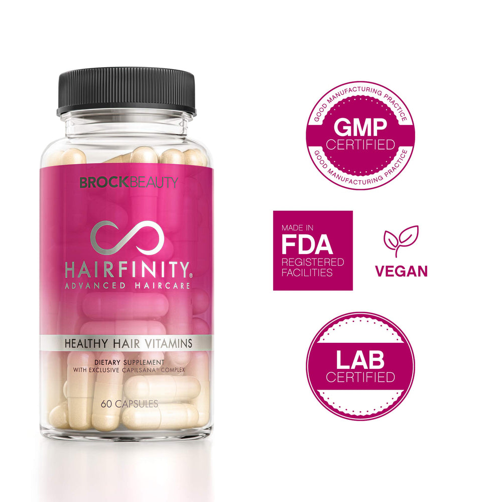 Hairfinity daily use capsules pour demonstrates easy daily intake.