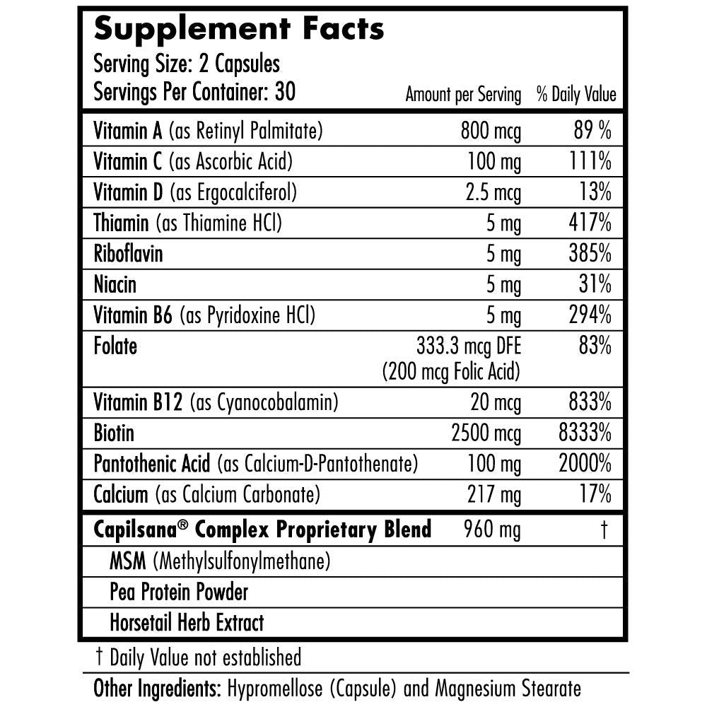 Hairfinity veggie capsules image highlights convenient daily use for hair and nails.