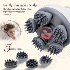 HairKink removable silicone heads highlighted for hygienic massage