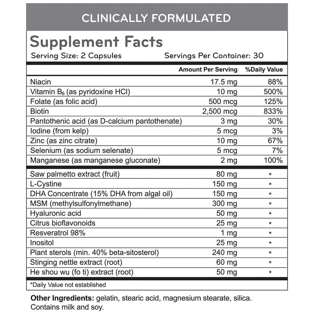 Hairmax capsules close-up showing daily nutrients for hair health