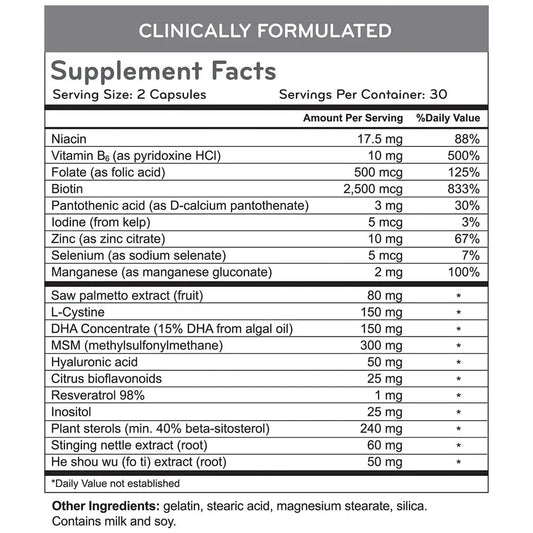 Hairmax capsules close-up showing daily nutrients for hair health
