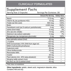 Hairmax capsules close-up showing daily nutrients for hair health