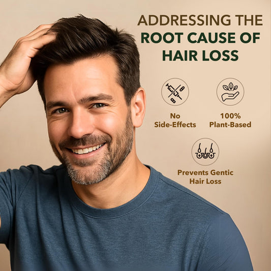 HairSmart DHT Blocker bottle side highlights three-pack option for daily use.