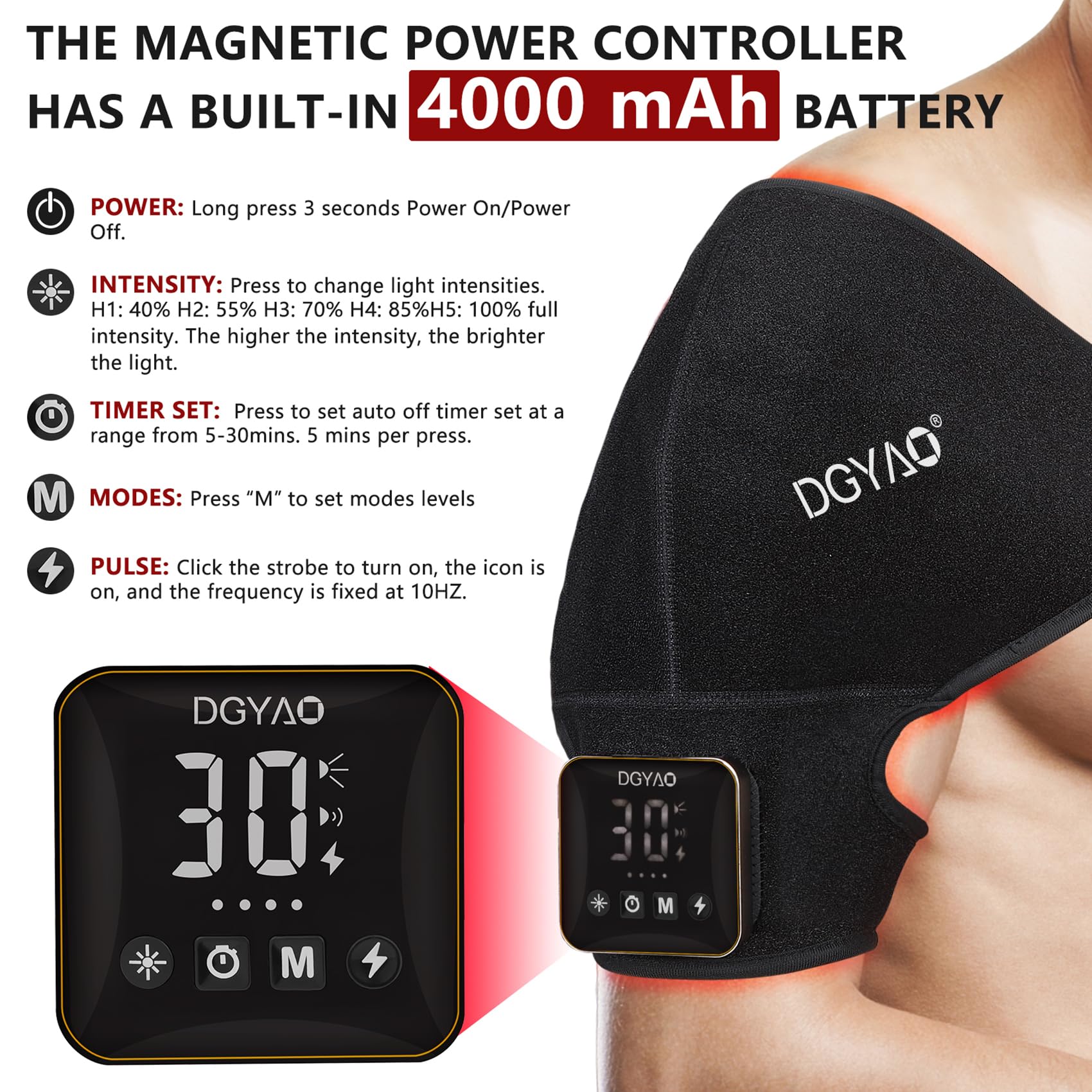 HAIYUE auto timer and pulse mode tailor sessions to your schedule.