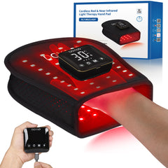 HAIYUE cordless red light hand device for targeted relief and relaxation.