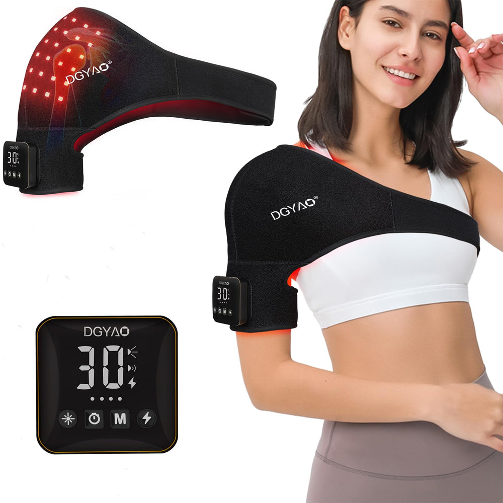 HAIYUE cordless red-light therapy for shoulder reduces tension with dual-wavelength LEDs.
