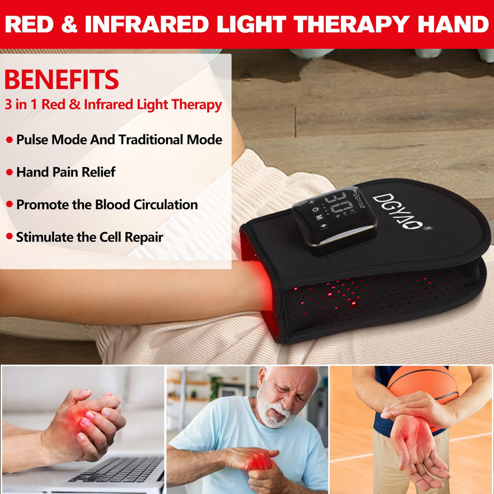 HAIYUE cordless red light wrist therapy promoting comfortable joint support.