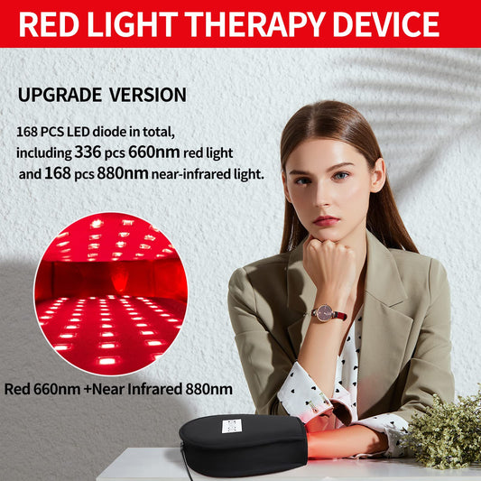 HAIYUE mitten LED array closeup highlights red and infrared diodes.