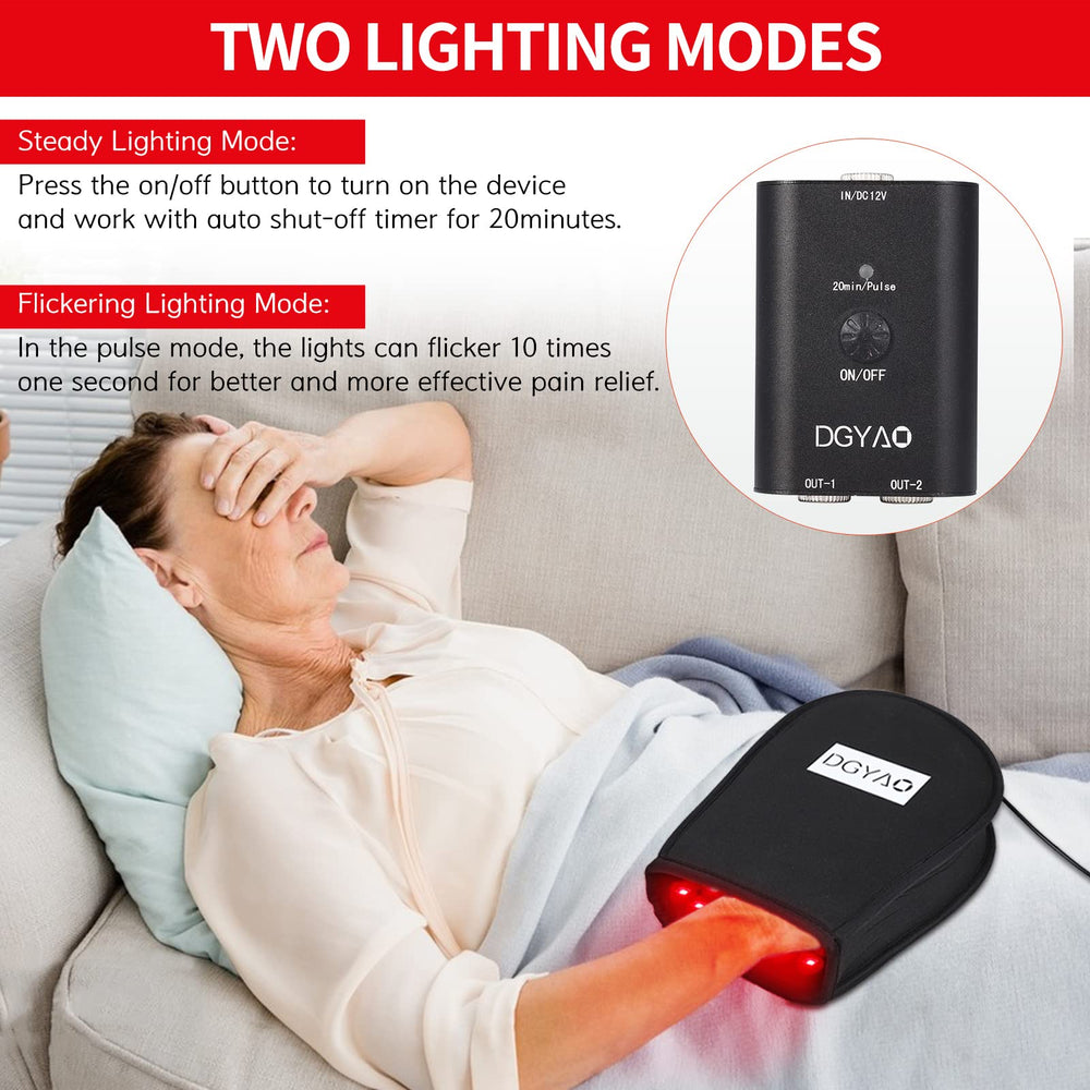 HAIYUE mitten two modes switch with steady and pulse options.