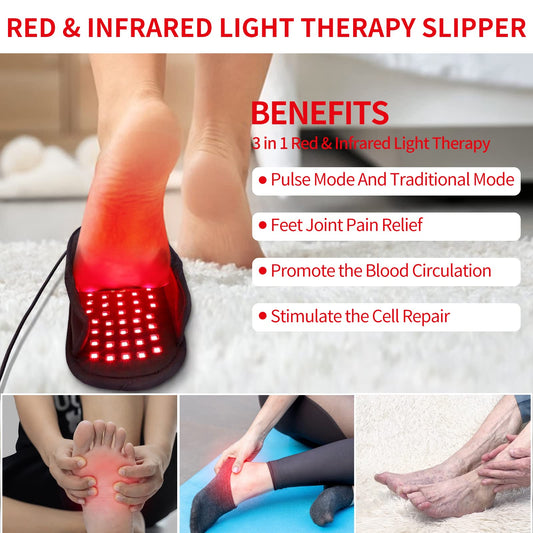 HAIYUE red light slipper inside view showing LED layout for coverage