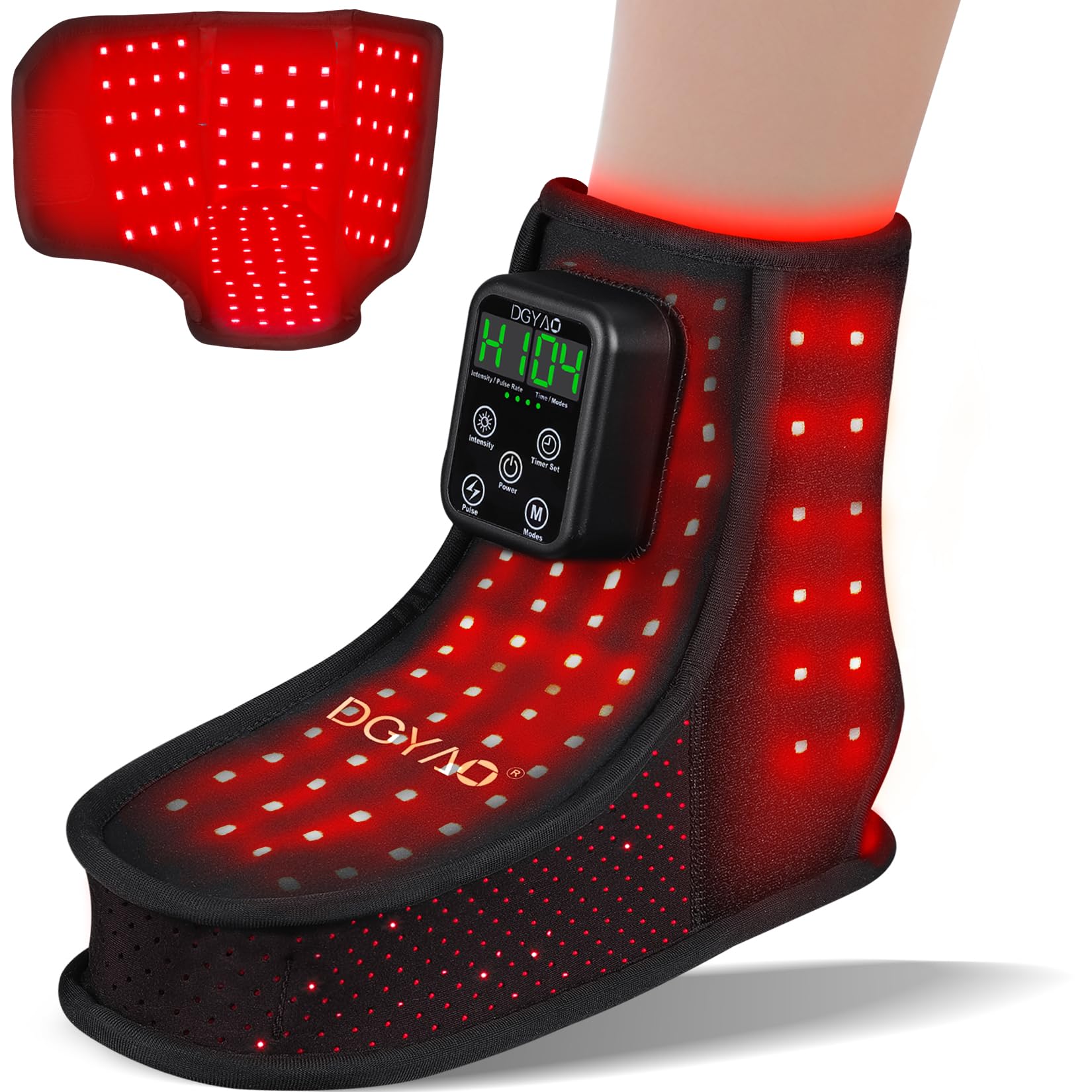 HAIYUE foot ankle red-light wrap emitting 660nm red light for relaxation and circulation.