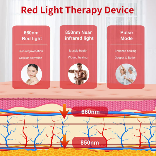 Halbeira red light therapy lamp side view with adjustable height for versatile sessions