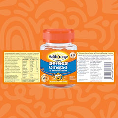 Haliborange softies closeup reveals chewy texture and bright color.