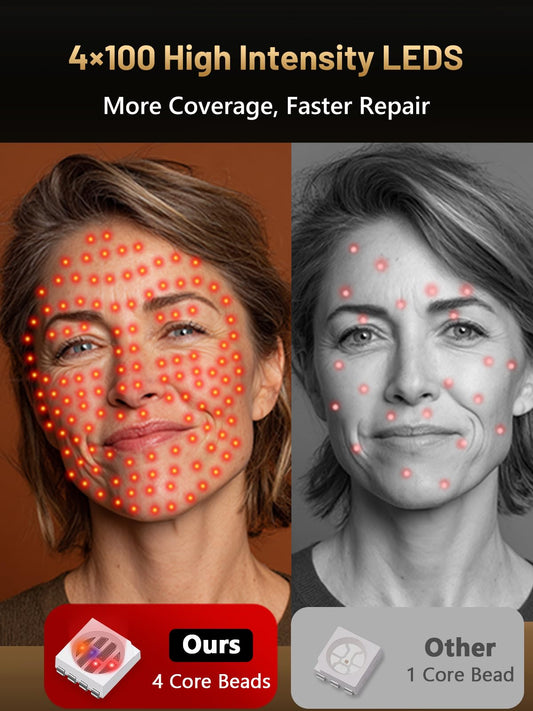 HALIDODO blue light mode highlights acne-prone treatment possibilities.