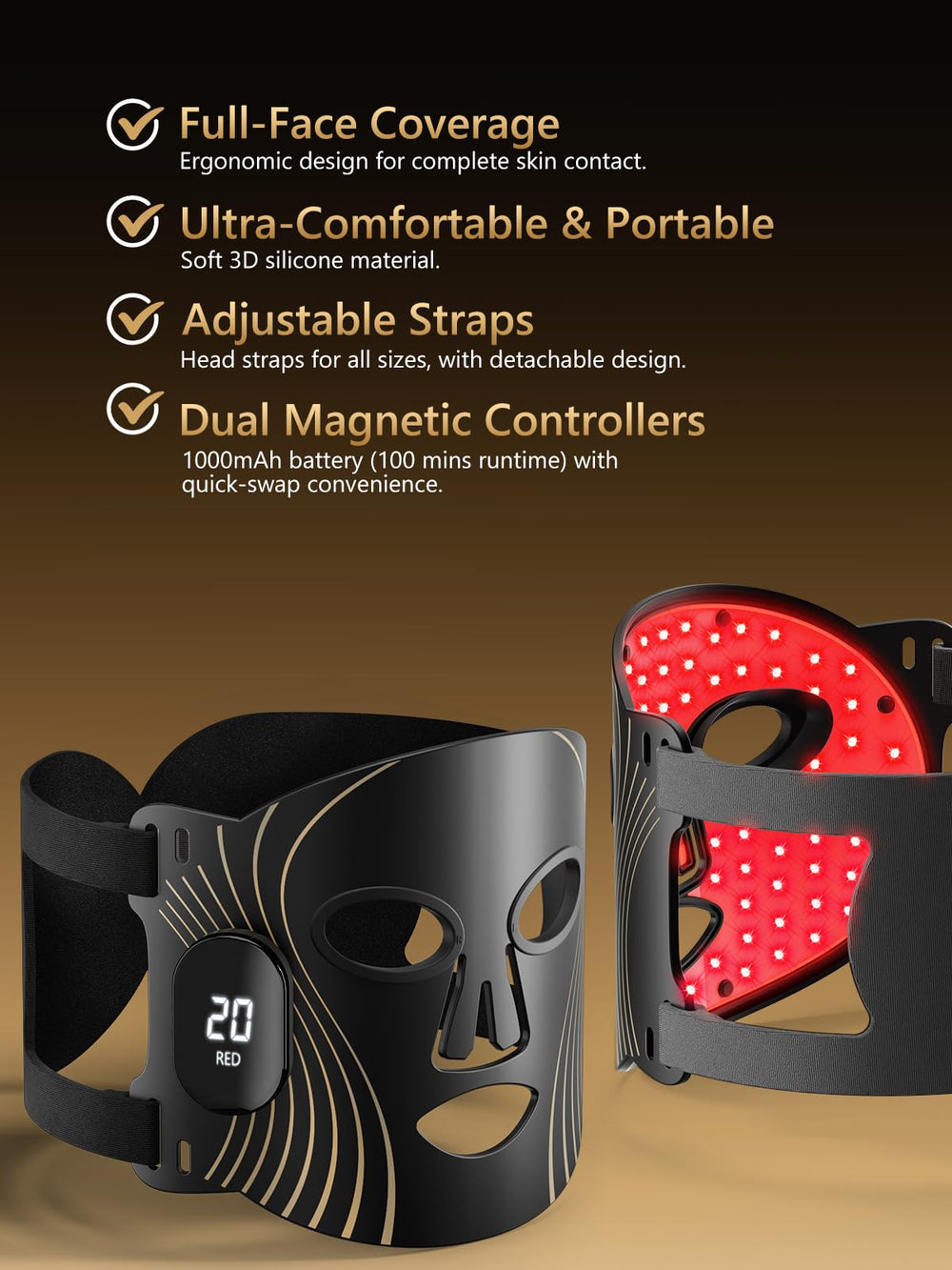 HALIDODO adjustable brightness levels tailor intensity to your skin.