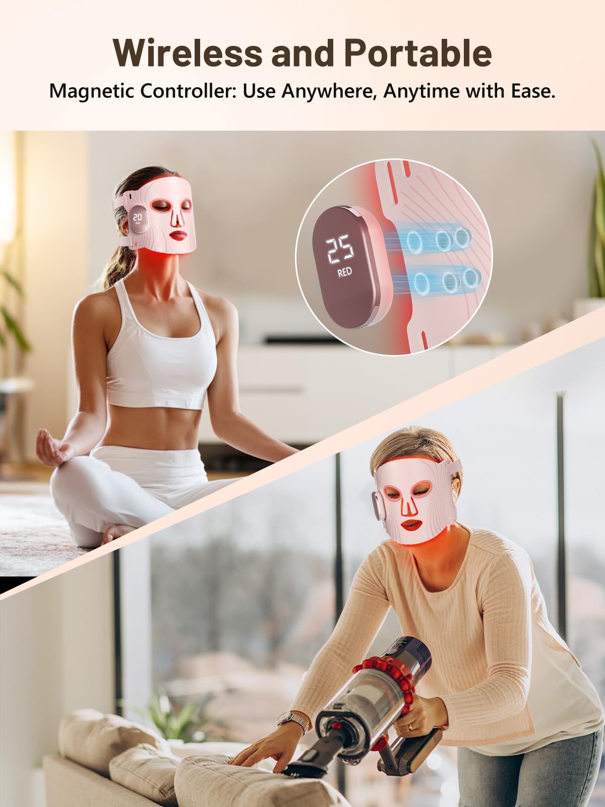 HALIDODO cordless face mask in use for hands-free treatment