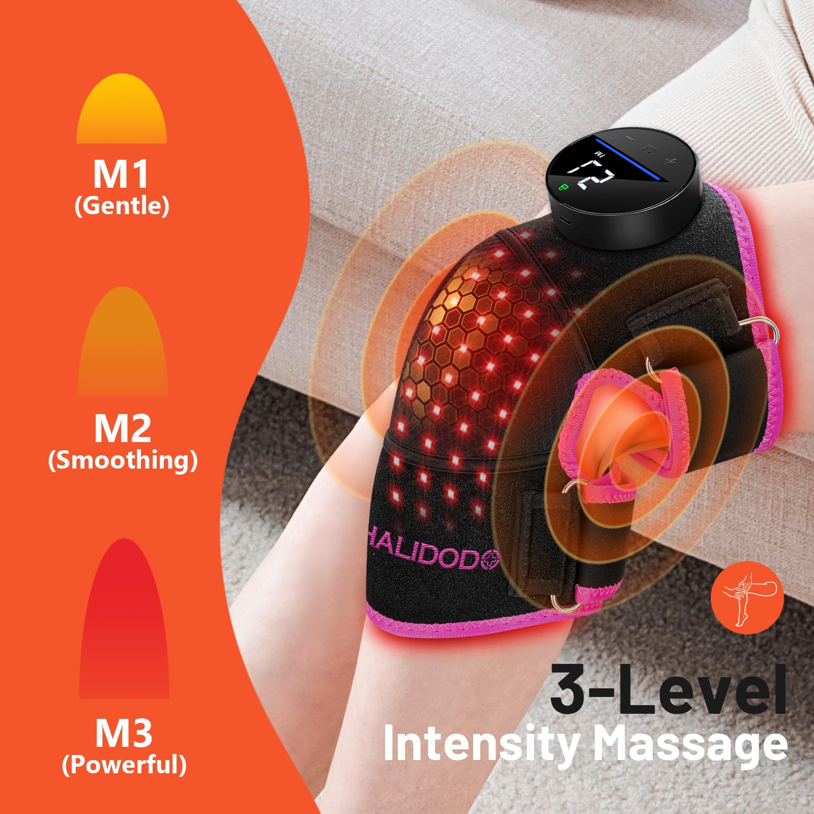 HALIDODO knee brace with five heating zones delivering even warmth