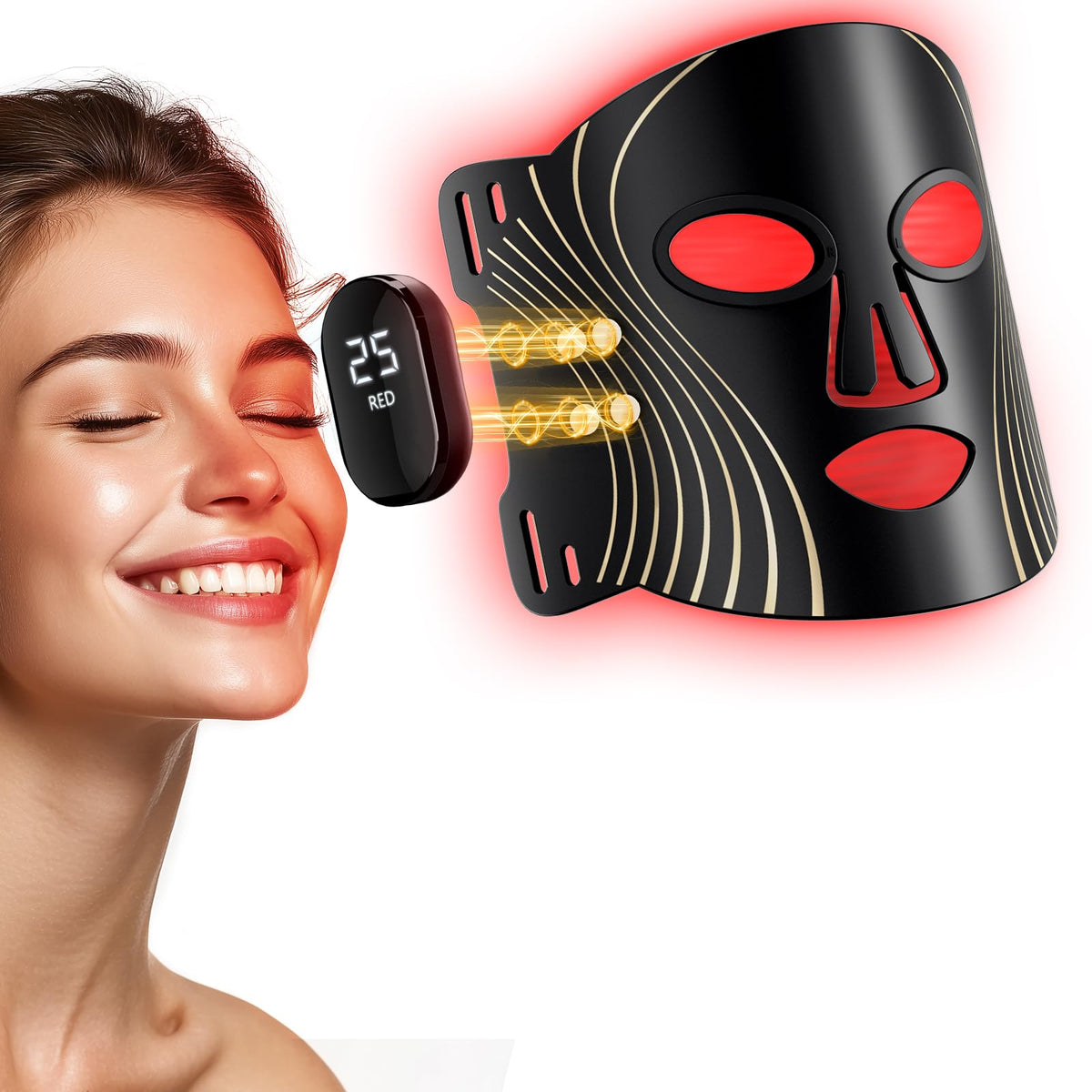 HALIDODO red light face mask front view for at-home skincare benefits.