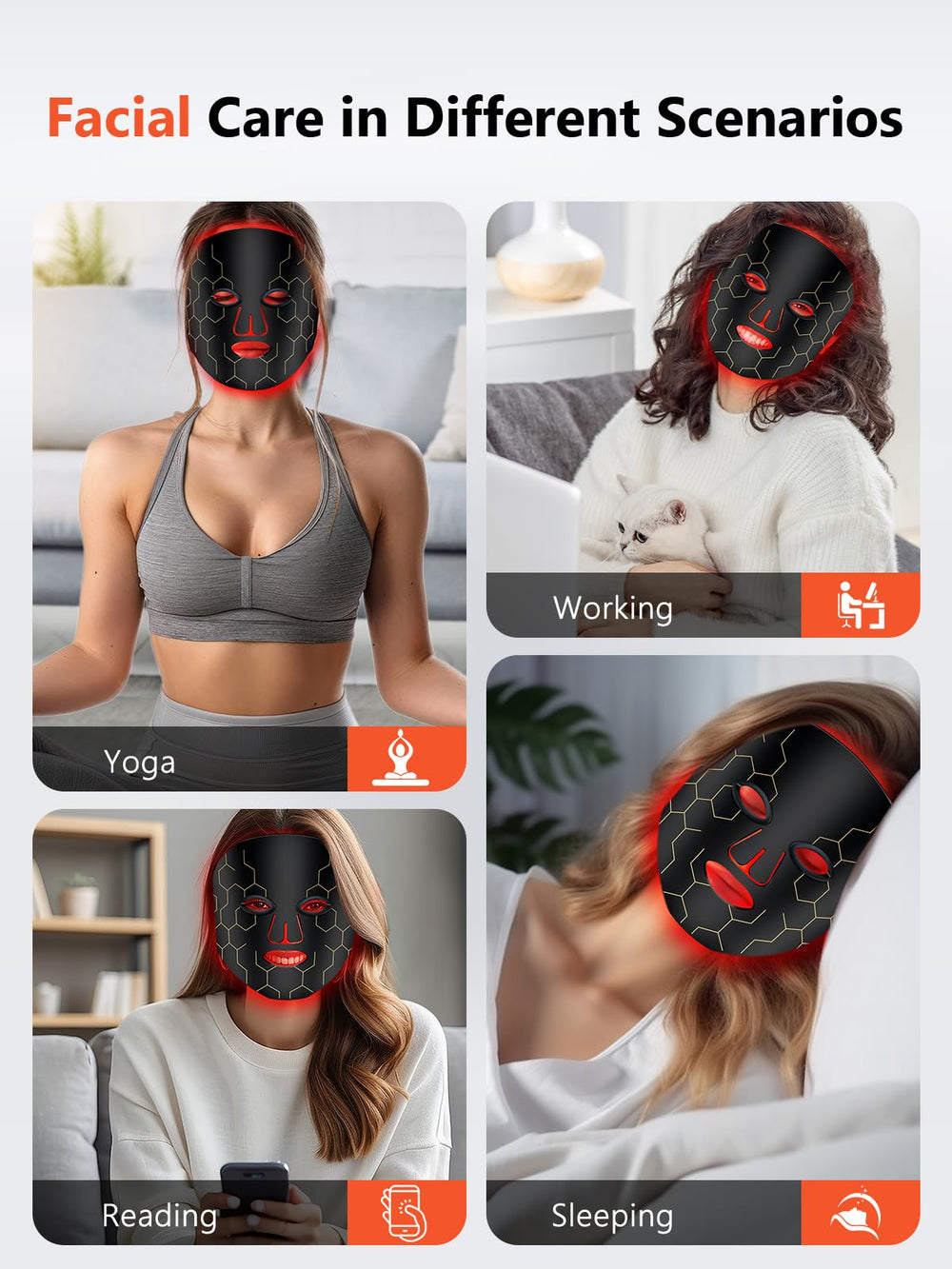 HALIDODO red light mask adjustable strap ensures a snug fit