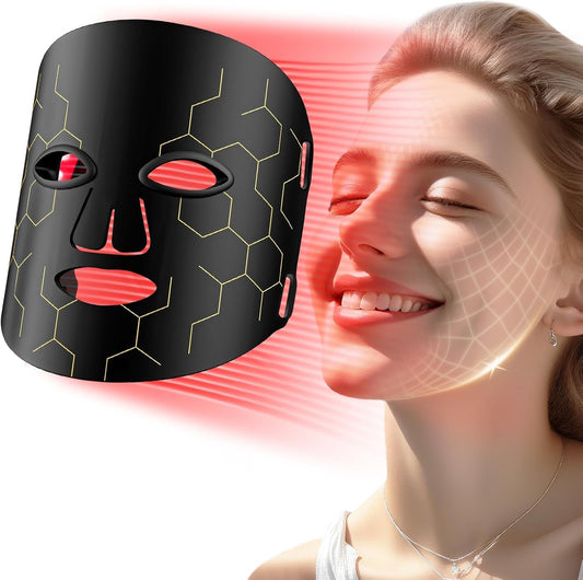 HALIDODO red light mask front view for at-home skin therapy and relaxation