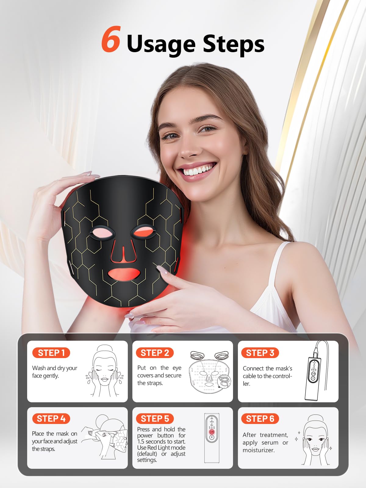 HALIDODO red light mask use during reading or yoga sessions