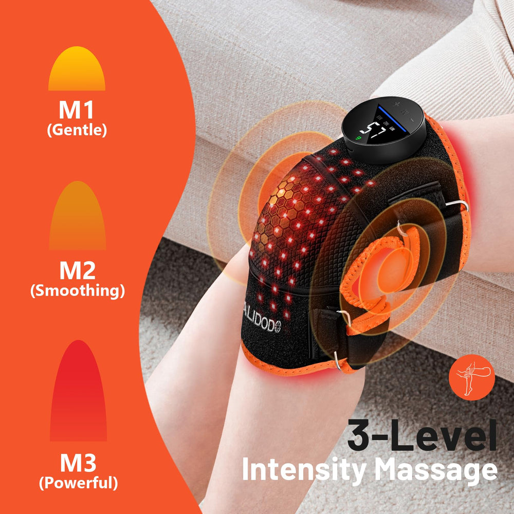 HALIDODO knee brace with four vibration areas for targeted massage.