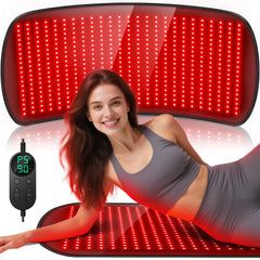 HALIDODO red light therapy mat demonstrates back coverage for full body warmth and relaxation
