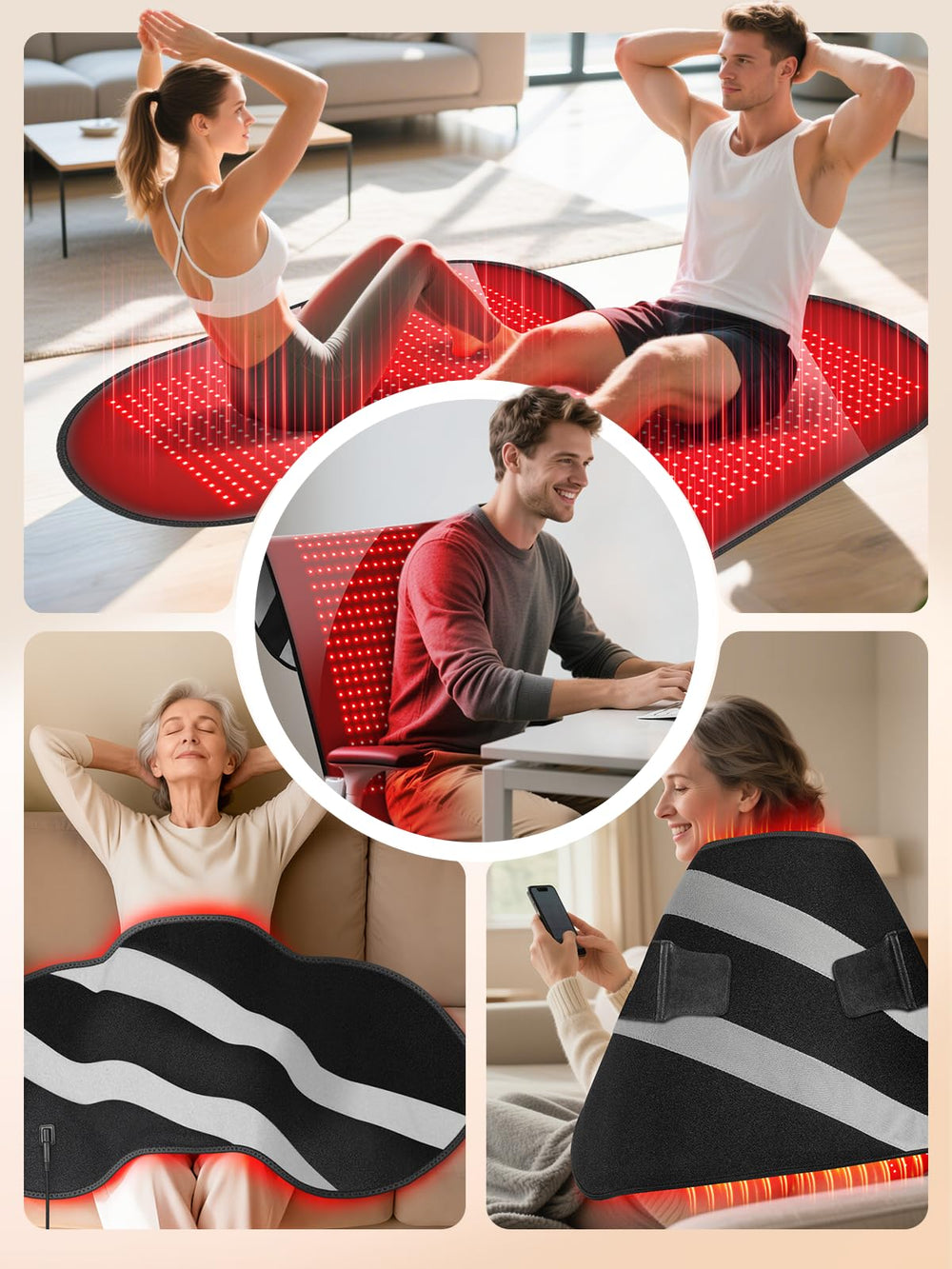 HALIDODO therapy mat offers 660nm red and 850nm near-infrared wavelengths for versatile sessions.