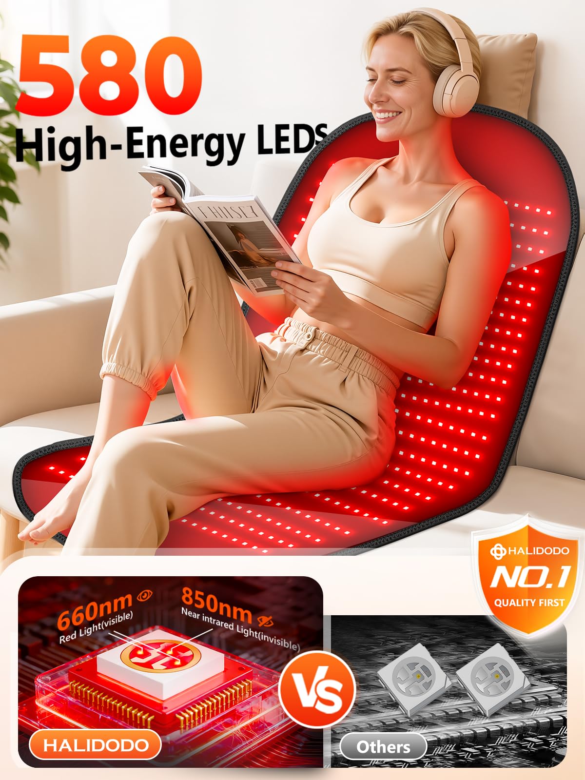 HALIDODO therapy mat uses sweat-proof material for easy cleaning after workouts.