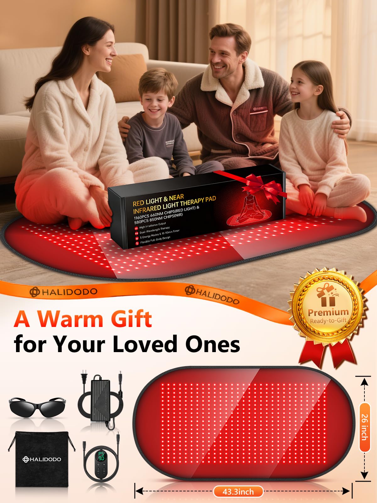 HALIDODO therapy mat warranty and 24/7 support for peace of mind.